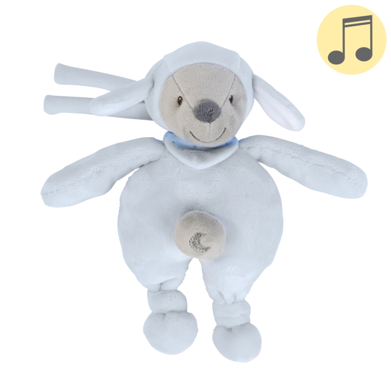  sam et toby musical mouton bleu 20 cm 